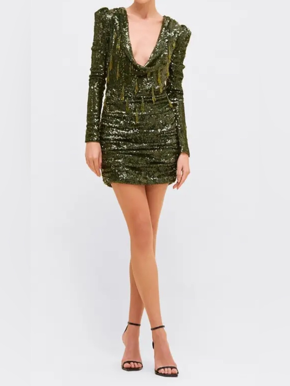 NWT PatBO Bossa Sequin Mini Dress Green US Size 6